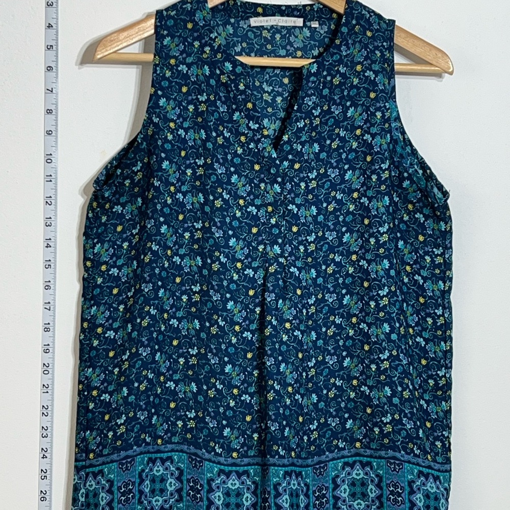 Floral Sleeveless Top - Blue